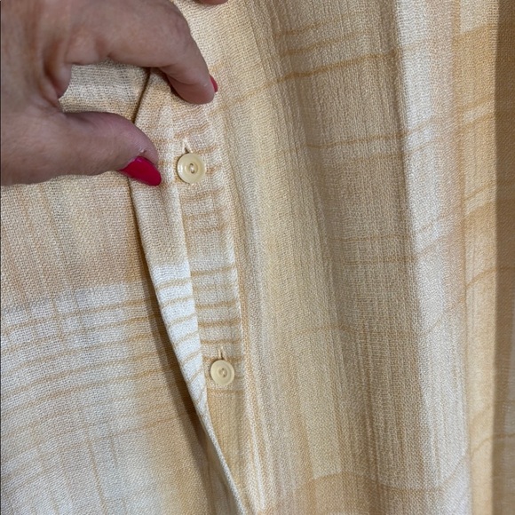 EUC Mondi Beige Linen Blend Knit Semi Sheer Shirt Dress - Picture 7 of 7